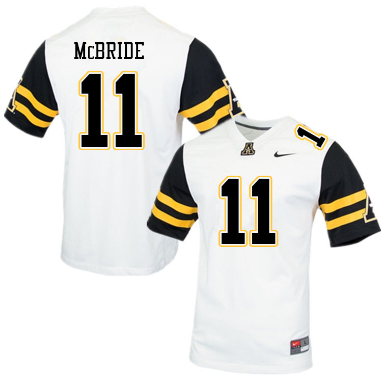 Men #11 Brady McBride Appalachian State Mountaineers College Football Jerseys Sale-White